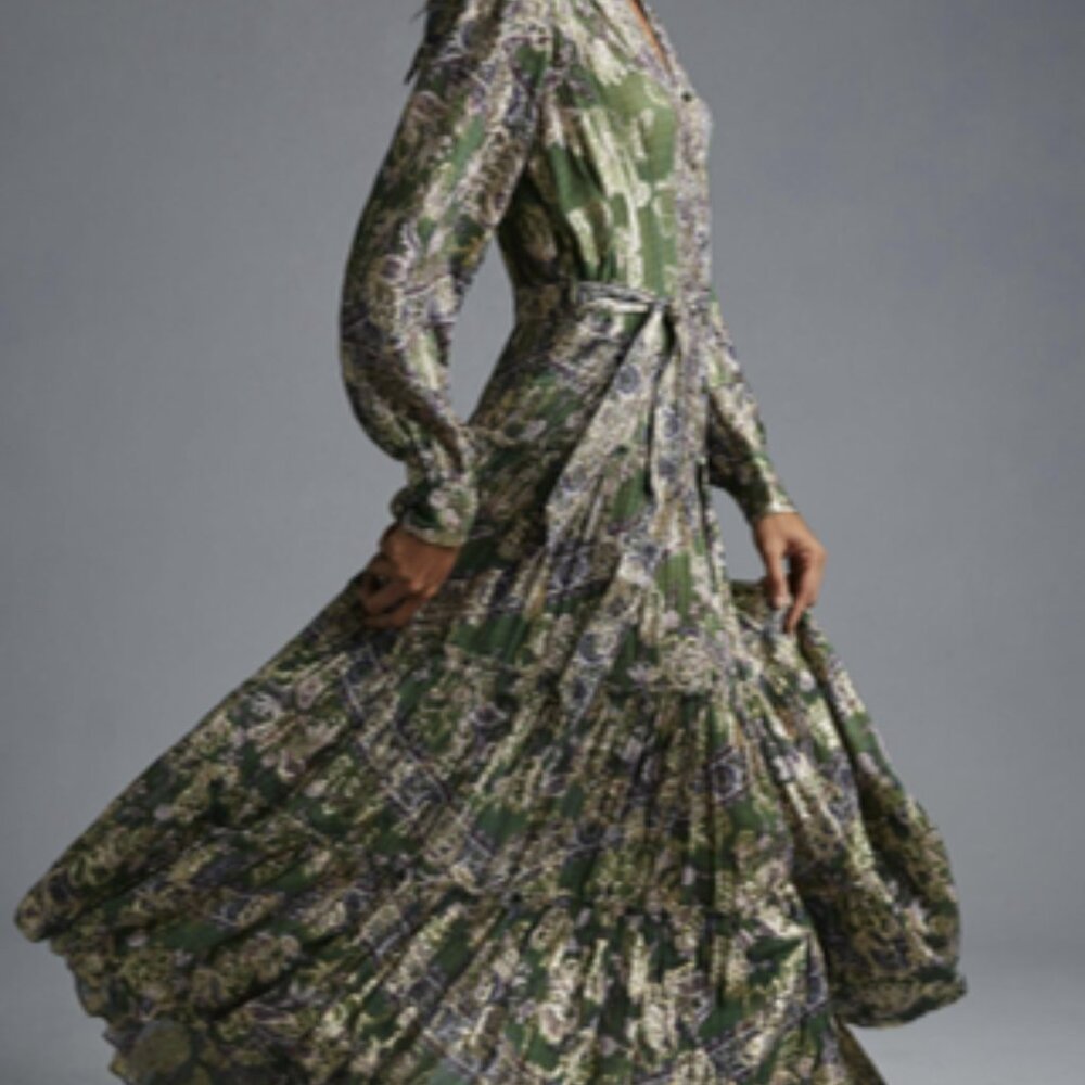 HEMANT & NANDITA Printed Belted Shirt Dress